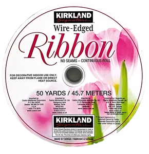KIRKLAND WIRE-EDGED WHITE RIBBON NO SEAMS-CONTINUOUS ROLL 1.5" WIDE 50 YARDS - Picture 1 of 6