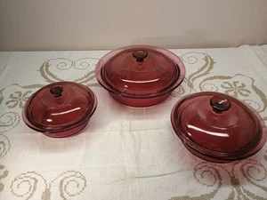Cazuela acanalada de arándano Pyrex Corning Vision Ware (juego de 6 piezas) - Imagen 1 de 4