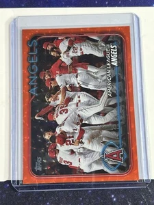 2024 Topps Series 1 Baseball • #279 Los Angeles Angels Orange Crackle Foil /299 - Picture 1 of 2