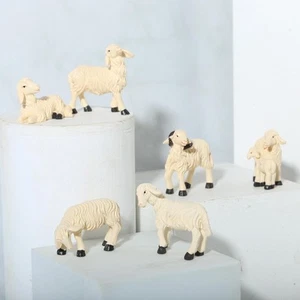 6Pce Animal Figurines Dollhouse Miniature Resin Yard DIY Fairy - Picture 1 of 7