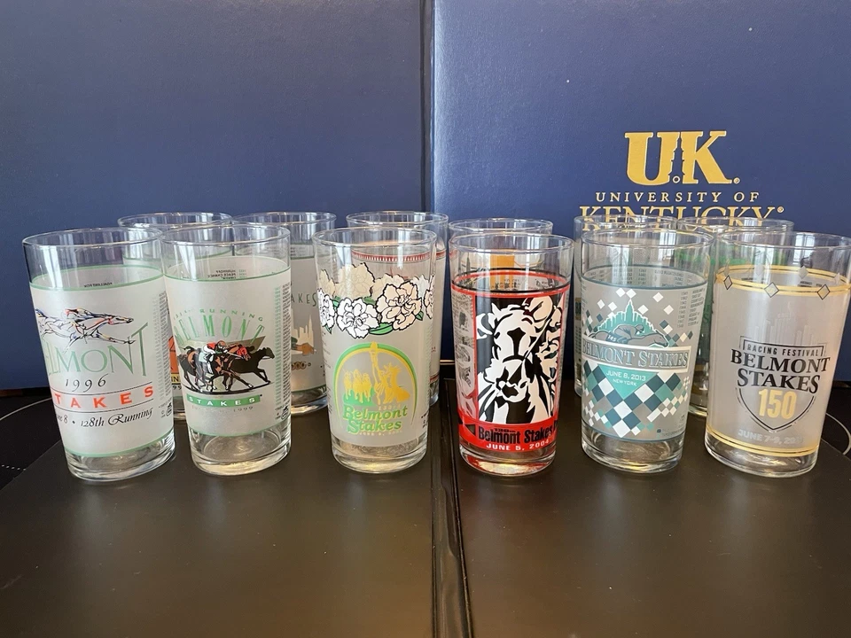 (12) Different Years Belmont Stakes Glasses ( See Description For Years) - Image 1 of 1