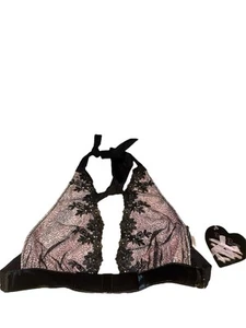 Top de bikini halter de encaje negro Beach Bunny - Imagen 1 de 3