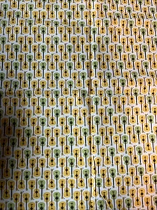 Cotton fabric Far Far Away 2/3 yard x 44”  cotton duck /  guitar print - Picture 1 of 5