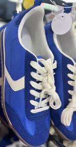 Scarpe da ginnastica donna blu elettrico stile retrò taglie UK 3-8 - Foto 1 di 8