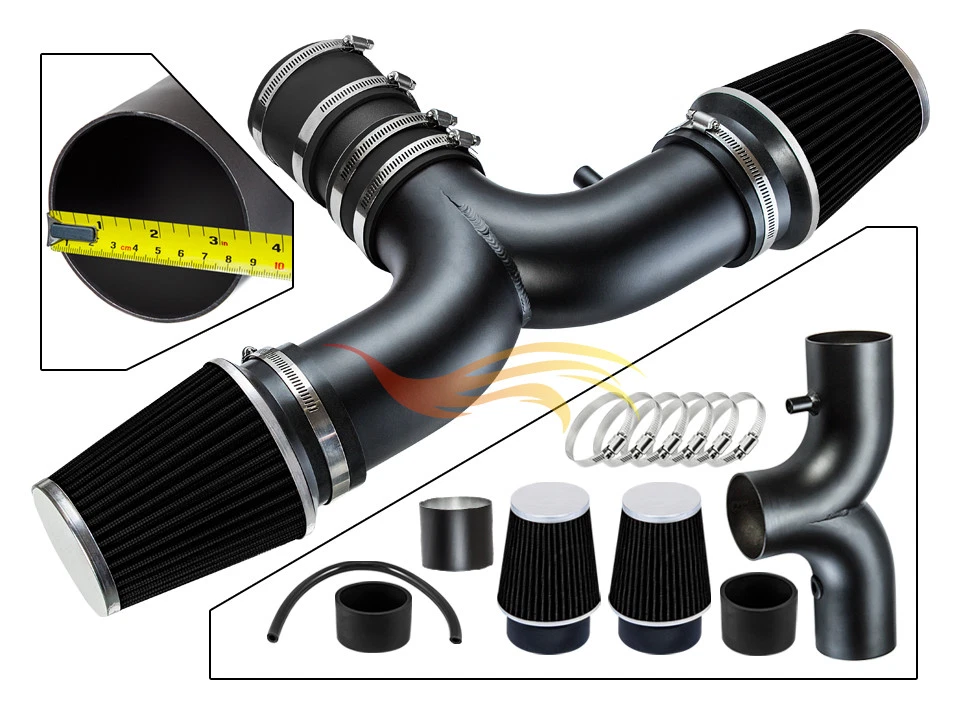 BCP RW NEGRO para Aspen 2007-2008 5,7 L V8 Doble Ram Kit de admisión de aire + Filtro Foto 1 de 1