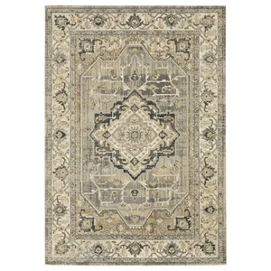 2x7 Sphinx Beige Petals Bulbs Leaves Medallion Runner 1805X - Aprx 2' 3" x 7' 6" - Picture 1 of 1
