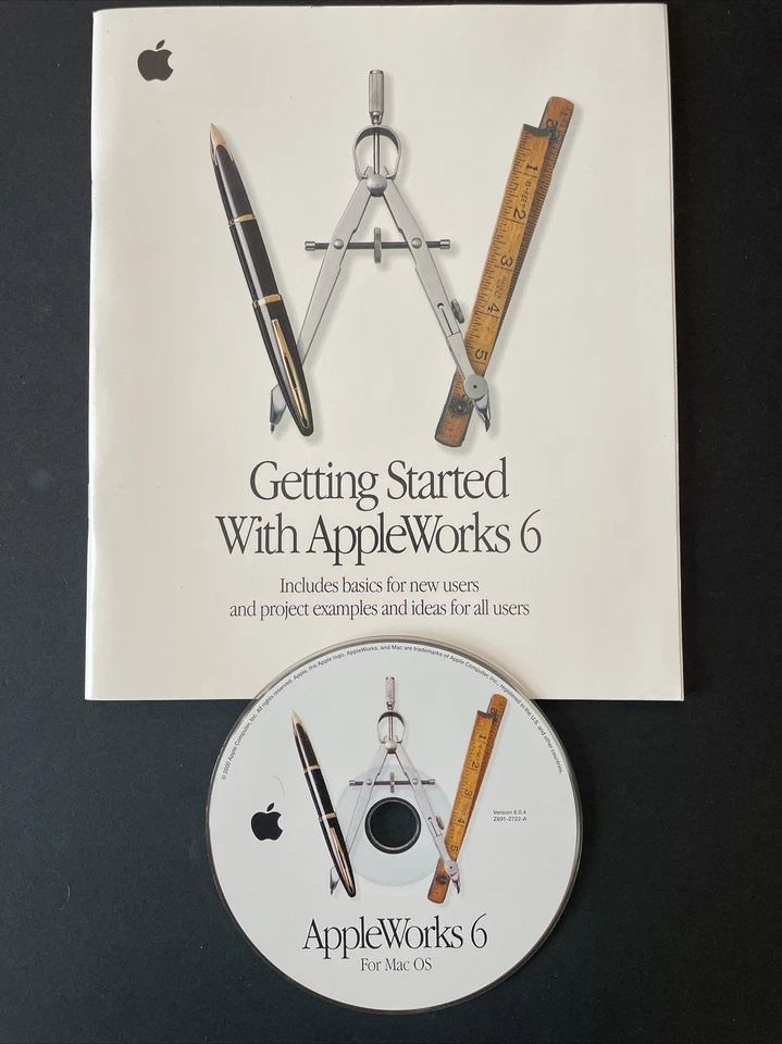 Getting Started with AppleWorks 6 Book & Disk Macintosh OS Apple FAST US SHIP - Image 1 of 1
