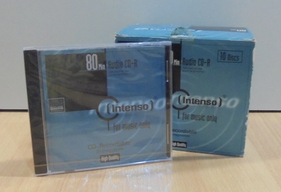 INTENSO SET OF TEN BLANK AUDIO CD-R DISCS SEALED - Image 1 of 4