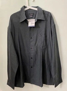 NWT! Guess Men's Gray Button Up Dress Shirt, Stripe Stretch Long Sleeve Size XL - Picture 1 of 4