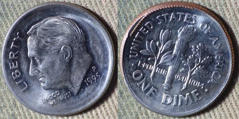 Error : 1995P Dime Partial Collar Broadstruck Stock Picture IREC1318 Cover