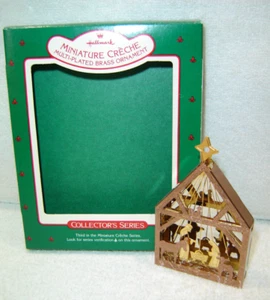 Hallmark Miniature Creche Third in Series Multi Plated Brass 1987 Nativity - Picture 1 of 6