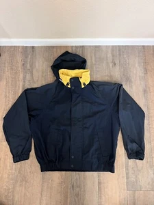 Tommy Hilfiger Colorblock Hooded Wind Jacket – Large Spellout Rain Coat - Picture 1 of 10