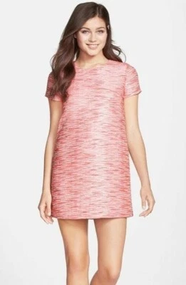 CeCe by Cynthia Steffe Mini Katye Shift Dress Pink Short Sleeve Pockets Sz. 12 - Image 1 of 4