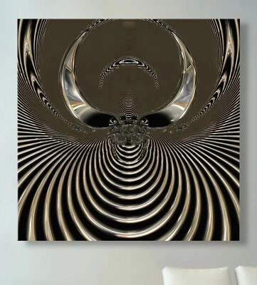 LEINWAND BILD ABSTRAKT Schwarz Grau Modern Silber Kunstdruck XL Deko Wandbilder - Bild 1 von 4