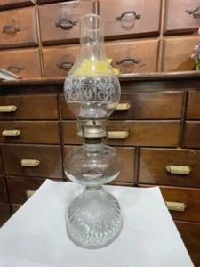 Oil Lamp Glass 19 inch tall Vintage - Picture 1 of 10