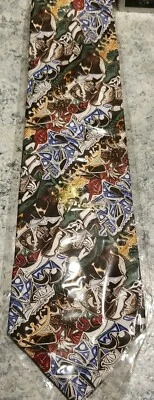 Corbata Vintage Años 90 Colección Picasso MUJER BANCOS CERCO 1995 Seda Tie Tye Art  Foto 1 de 3