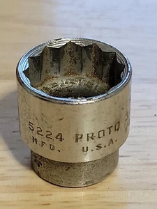 SCHÖNER GEBRAUCHTER VINTAGE PROTO USA 5224 3/8 Antrieb 3/4" 12-PUNKT STECKSCHLÜSSEL TOP ZUSTAND! - Bild 1 von 7