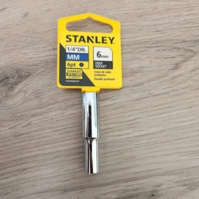 Stanley 1/4" Drive MM 6 Point 6mm Dep Well Socket Lifetime Warranty - Image 1 of 2