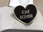 Cute Cat Lover Heart Lapel Hat  Pin Cat Lover Collectable