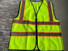 Reflective High Visibility Road Work Hi Vis Lime Safety Vest Size Xl