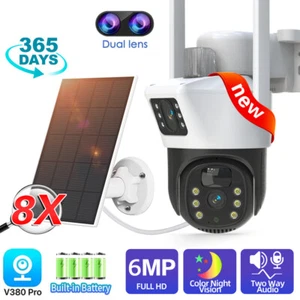 Dual Lens HD 1080P WiFi Solar Camera Wireless Outdoor CCTV PTZ Home Security Cam - Picture 1 of 61