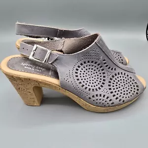 Spring Step Made in Italy Gray Leather Liberty Dress Sandals EU37 (US 6.5) - Picture 1 of 11