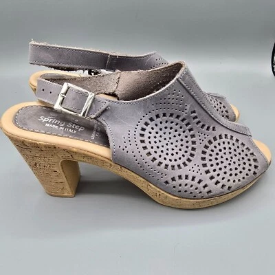Spring Step Made in Italy Gray Leather Liberty Dress Sandals EU37 (US 6.5) - Image 1 of 4