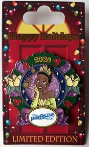 2020 Disney's Port New Orleans Resort Happy Holidays Tiana Wreath Pin LE3000  - Picture 1 of 2