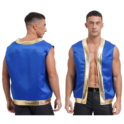 Men's Halloween Toad Vest Cartoon Captain Cosplay Costume Metallic Waistcoat - Image 1 of 3