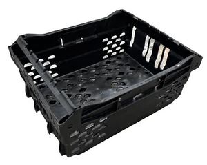 Half Tray 14.5 Litre Heavy Duty Stack/Nest Swingbar Container Recycled Black - Picture 1 of 4