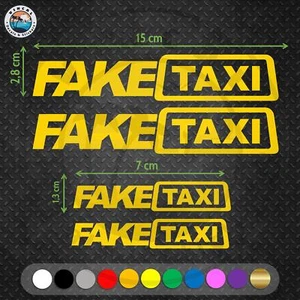 4x Pegatinas Fake Taxi Sticker Decal Coche Furgoneta JDM pegatina Vinilo Vinyl - Imagen 1 de 7