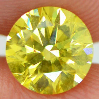 Loose Round Shape Diamond Fancy Yellow Color SI1 Certified Enhanced 1.09 Carat - Image 1 of 4