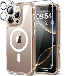 Coque 3 en 1 + Vitre de Protection pour iPhone 16 Pro / 16 Pro Max MagSafe Film Blindé Lentille - Photo 1/7
