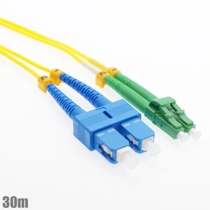 30M SC/UPC to LC/APC Fiber Optic Duplex Single-Mode Optical Patch Cable Cord - Picture 1 of 1