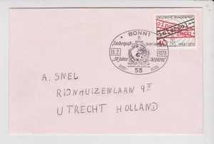 Germany BRD Bundespost 1973 MI-759 auf brief Erstausgabetag-Stempel Bonn - Imagen 1 de 1