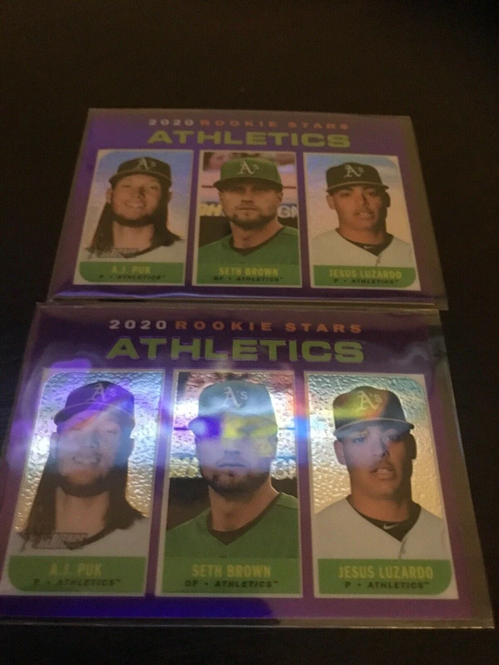 Topps Heritage Purple Chrome Luzardo Puk Brown A’s RC QTY 2 - Image 1 of 1
