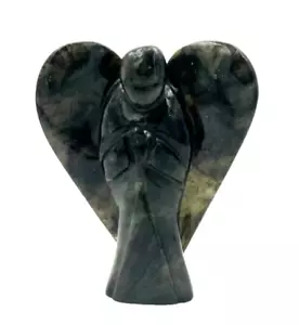 4 Inches Labradorite Fairy Statue Figurine Handmade Home Decor Fairy Sculpture - Picture 1 of 6