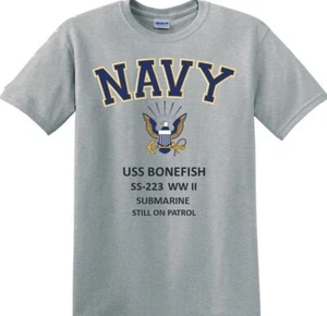 USS BONEFISH SS-223 *SUBMARINE*WW2*NAVY EAGLE*T-SHIRT.OFFICIALLY LICENSED - Picture 1 of 5