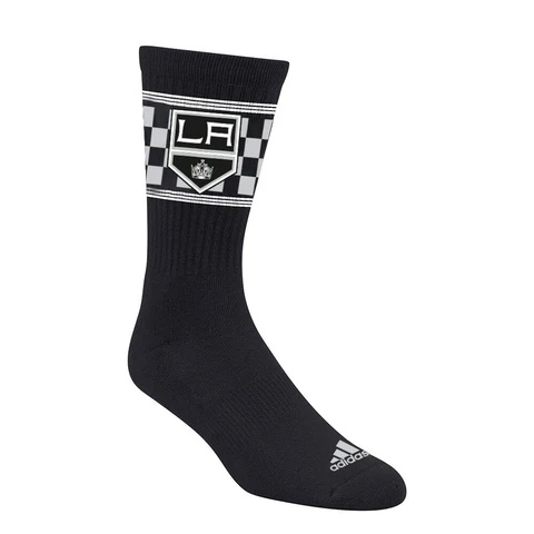 Los Angeles Kings NHL Adidas Men's Jacquard Checkered Black Crew Socks Cover