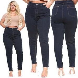 Womens Skinny Stretch Jeans Ladies Curvy Style Plus Size High Waist Denim 16–28