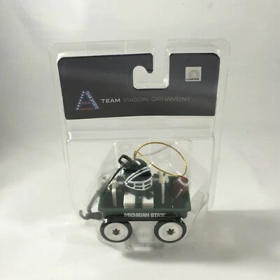 Michigan State Spartans Football Team Wagon Ornament NCAA Football - Image 1 of 3