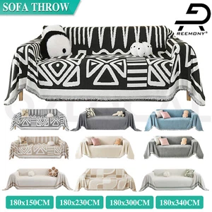 Reemony Thick Boho Couch Cover Series Chenille Anti-Scratch Sofa Cover Protector - Picture 1 of 64