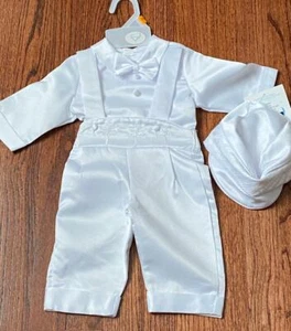 Baby Boy Christening Baptism white Outfit LONG PANTS size XS-S-M-L-XL /#15824 - Picture 1 of 2