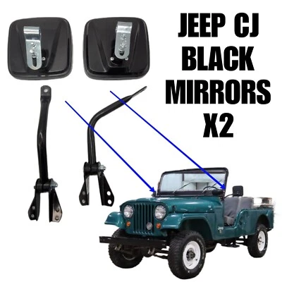 Espejos retrovisores laterales para Jeep CJ7 CJ5 Willys CJ6 CJ3 RH/LH NEGRO Foto 1 de 4