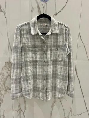 Faherty Legend Suéter Camisa Abotonada Blanco Cuadros Invierno Nubes Top Talla M Usado en Excelente Condición Foto 1 de 4
