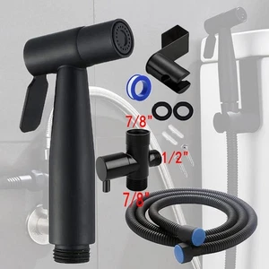 Handheld Bidet Toilet Bidet Sprayer kit with 7/8in T-Adapter, Metal Hose 47in & - Picture 1 of 5