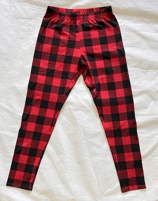 Leggings No Boundaries Juniors Estampado Vacaciones Negro/Rojo Cuadros Cuadros Talla M Foto 1 de 4