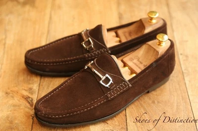 Gucci Marrón Gamuza Plata Bit Zapatos Mocasines Para Hombres UK 10 US 11 EU 44 Foto 1 de 4