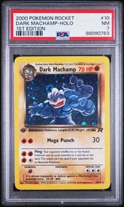 2000 Pokemon Rocket 10 Dark Machamp Holo 1st Edition PSA 7 Near Mint NM WOTC 1ED - Picture 1 of 2