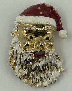 Spilla testa di Babbo Natale Gerrys Natale spilla natalizia molti segni di usura - Foto 1 di 7